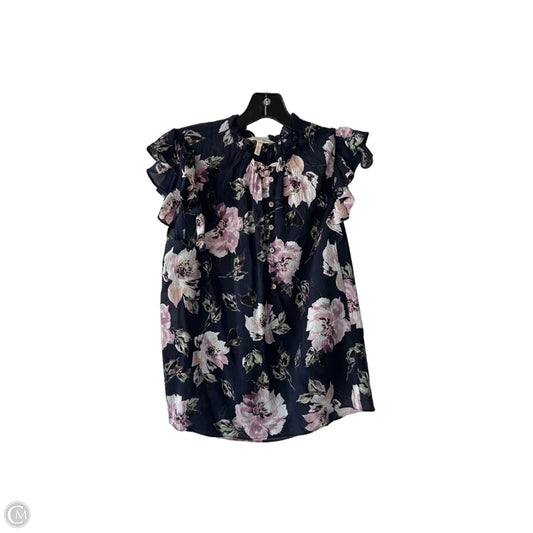 Top Short Sleeve By Rebecca Taylor In Blue & Purple, Size: M