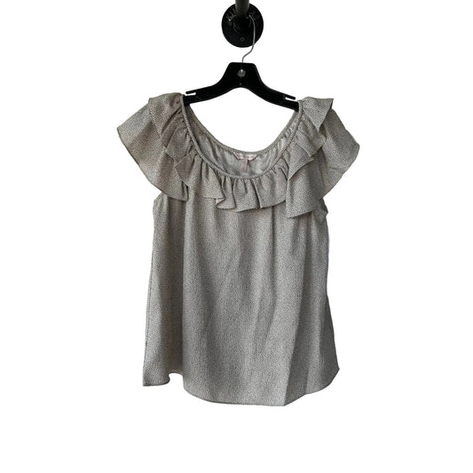Top Short Sleeve By Rebecca Taylor In Black & Tan, Size: M