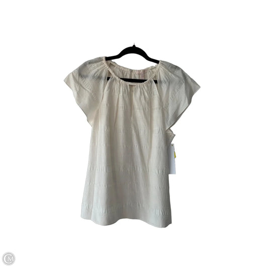Top Short Sleeve By Rebecca Taylor In Cream, Size: Xl