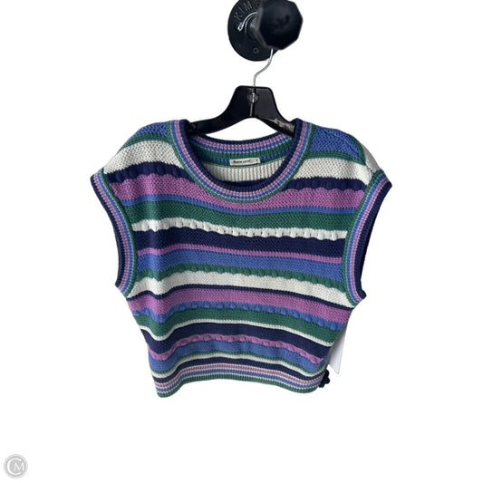 Vest Sweater By Marine Layer In Green & Purple, Size: S