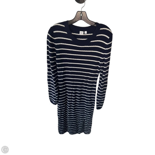 Dress Sweater By Gap In Blue & White, Size: L