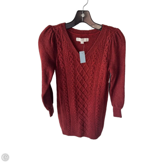 Dress Sweater By Loft In Orange, Size: Xxsp