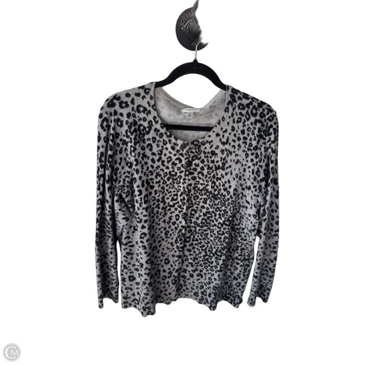 Sweater Cardigan By Croft And Barrow In Animal Print, Size: 2x