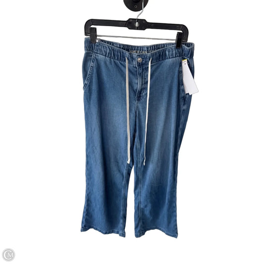 Jeans Wide Leg By American Eagle In Blue Denim, Size: 4l