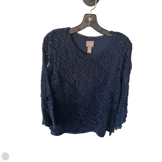 Top 3/4 Sleeve By Chicos In Blue, Size: M