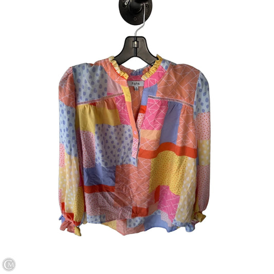 Top Long Sleeve By Fate In Orange & Purple, Size: S