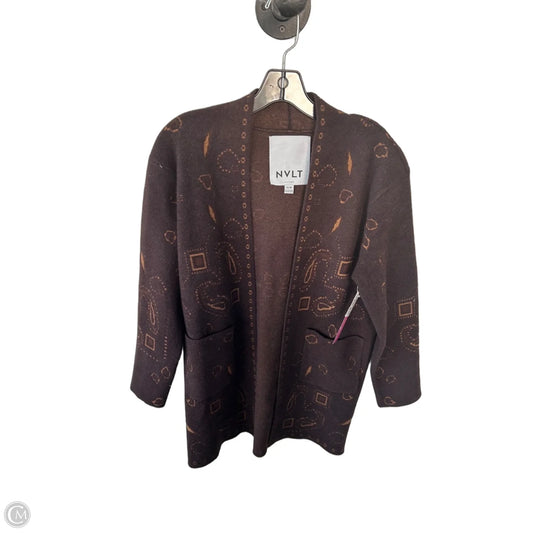 Sweater Cardigan By Clothes Mentor In Brown & Tan, Size: Xs
