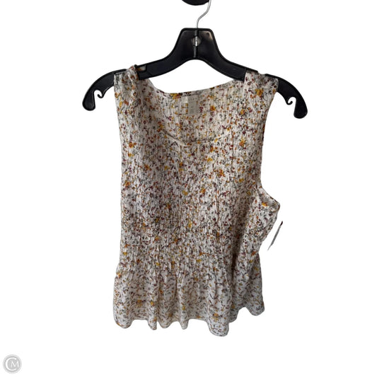 Top Sleeveless By Hinge In Green & Yellow, Size: Xl