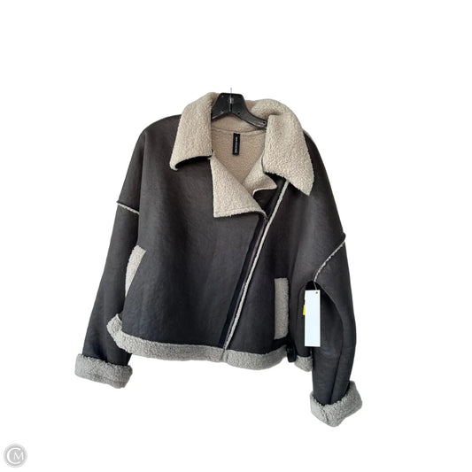 Jacket Moto By New Collection In Grey, Size: M