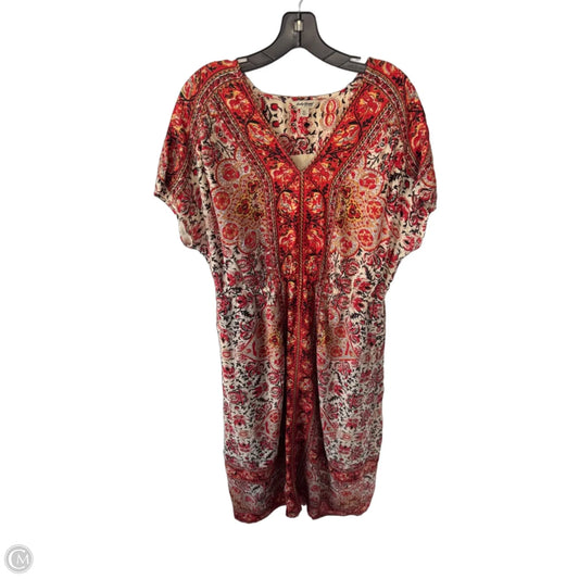 Dress Casual Maxi By Lucky Brand In Red & Tan, Size: Xl
