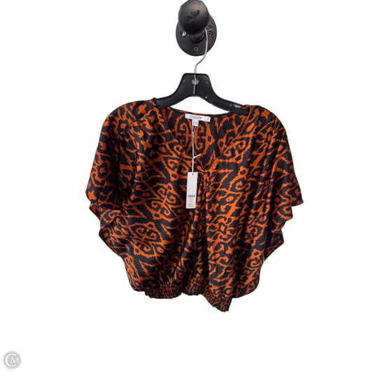Top Short Sleeve By Chicos In Black & Orange, Size: S