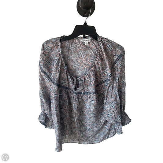 Top 3/4 Sleeve By Counterparts In Blue & Orange, Size: Xl