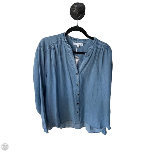 Top Long Sleeve By Jane And Delancey In Blue Denim, Size: Xl