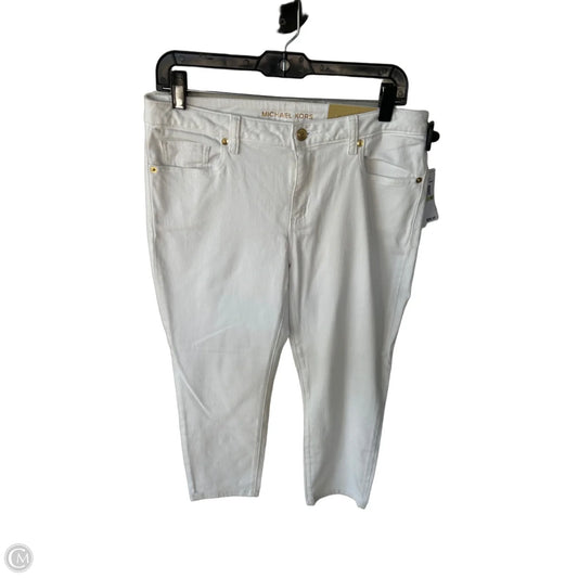 Jeans Cropped By Michael By Michael Kors In White Denim, Size: 8