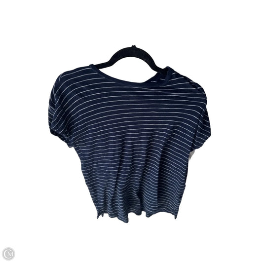 Top Short Sleeve Basic By Madewell In Blue & White, Size: S
