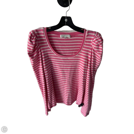 Top Long Sleeve By English Factory In Pink & White, Size: S