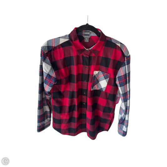 Top Long Sleeve By Eddie Bauer In Black & Red, Size: S