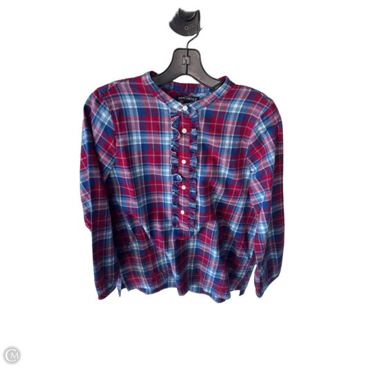 Top 3/4 Sleeve By J. Crew In Blue & Red & White, Size: Xs