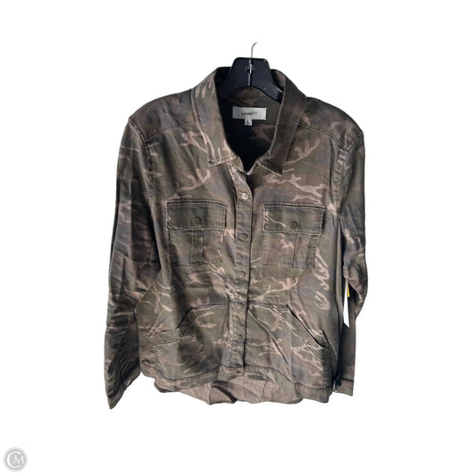 Jacket Denim By Level 99 In Camouflage Print, Size: L