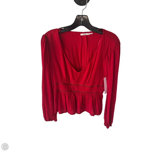 Top Long Sleeve By Mi Ami In Red, Size: S