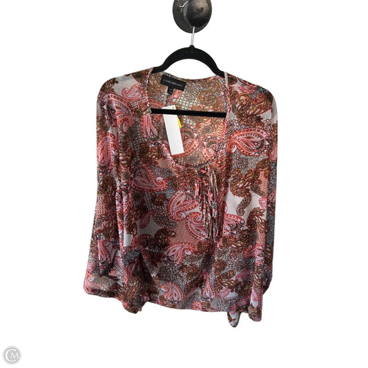 Top Short Sleeve By Lane Bryant In Brown & Red, Size: 1x