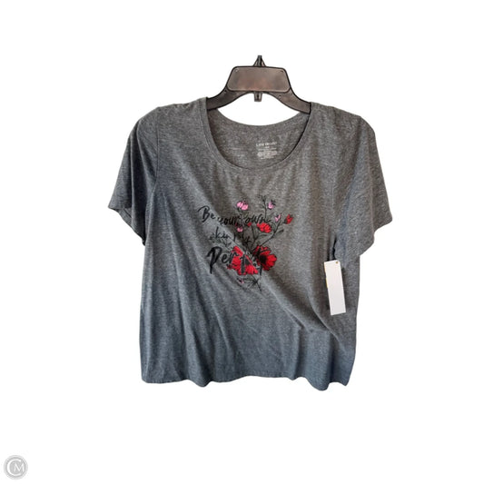 Top Short Sleeve Basic By Lane Bryant In Grey, Size: 1x