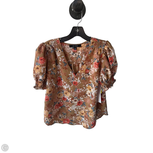 Top Short Sleeve By Clothes Mentor In Brown & White, Size: M