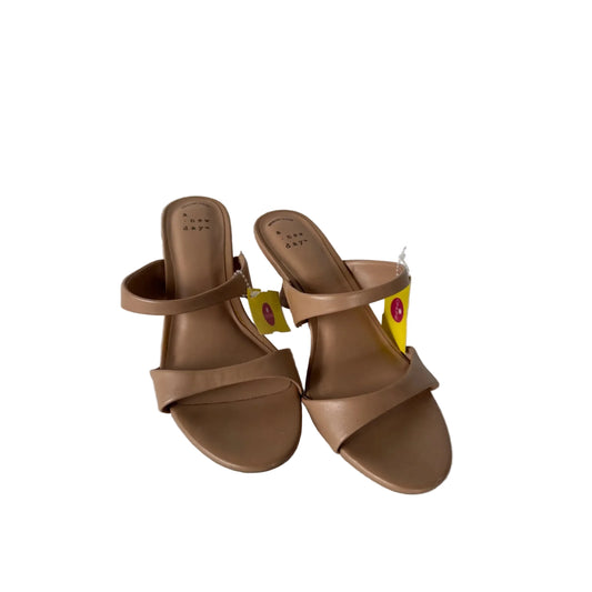 Sandals Heels Kitten By A New Day In Tan, Size: 6