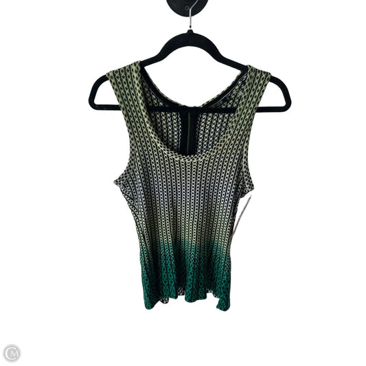Vest Sweater By Nic + Zoe In Black & Green, Size: M