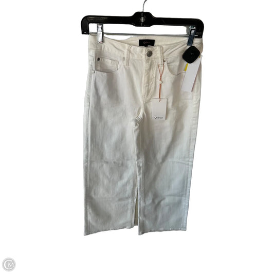 Jeans Wide Leg By Quince In White Denim, Size: 2