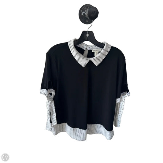 Top Short Sleeve By Faith And Joy In Black & White, Size: L