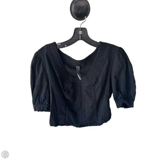 Top Short Sleeve By Anthropologie In Black, Size: Xl