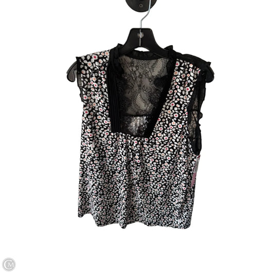 Top Sleeveless By Express In Black & White, Size: L