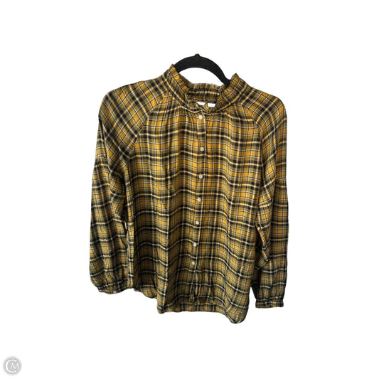 Top Long Sleeve By Loft In Black & Yellow, Size: M