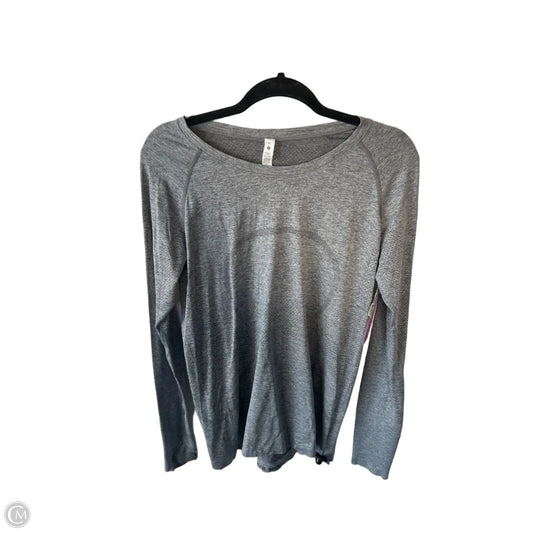 Athletic Top Long Sleeve Crewneck By Lululemon In Grey, Size: L