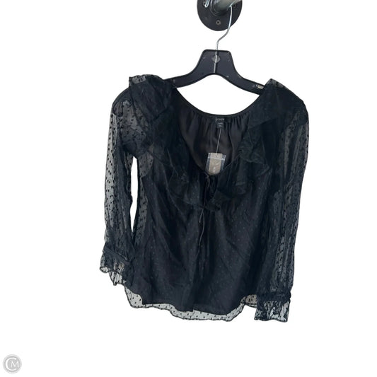 Top Long Sleeve By J. Crew In Black, Size: Xxs