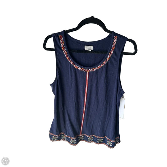 Top Sleeveless By Caslon In Blue & Orange, Size: Xl