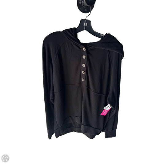 Sweatshirt Hoodie By Lou And Grey In Black, Size: L