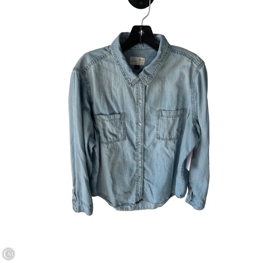 Top Long Sleeve By Universal Thread In Blue Denim, Size: Xxl