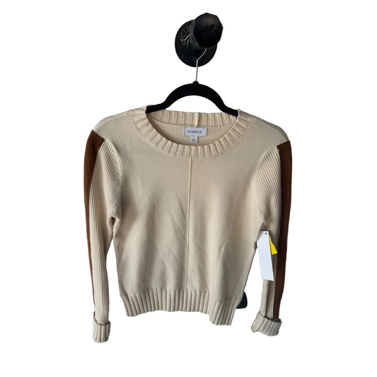 Sweater By Evereve In Cream & Tan, Size: S