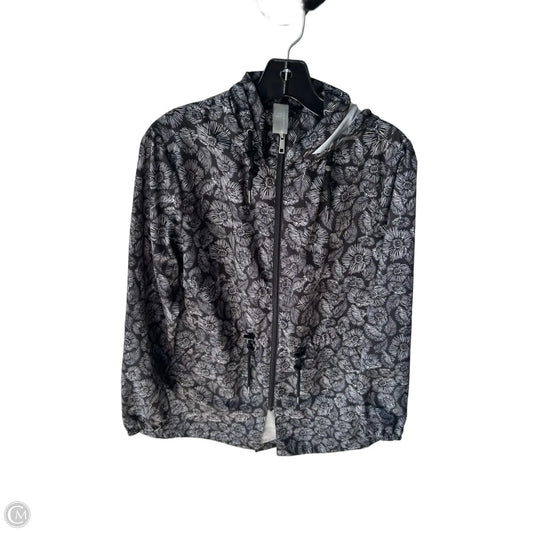 Jacket Windbreaker By Zuda In Black & Grey, Size: S