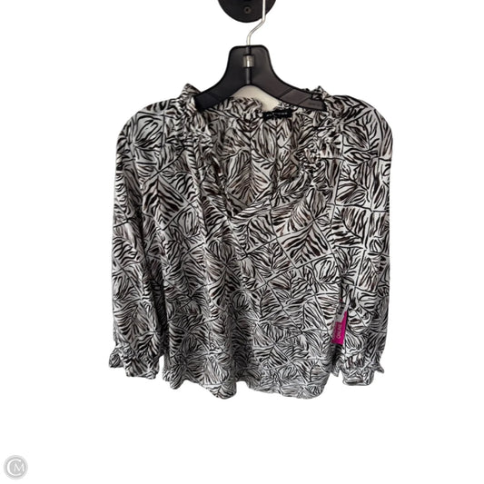 Top 3/4 Sleeve By Pleione In Brown & White, Size: Xl