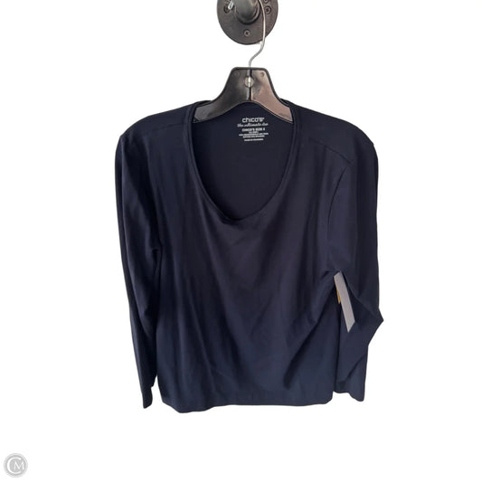 Top 3/4 Sleeve Basic By Chicos In Navy, Size: L