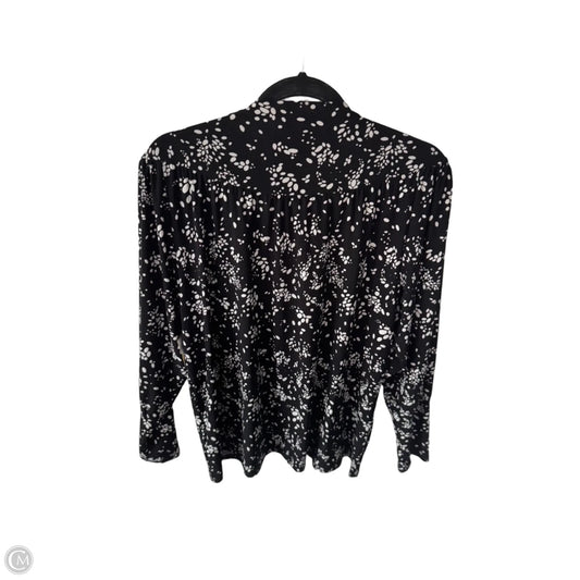 Top Long Sleeve By Anne Klein In Black & White, Size: M