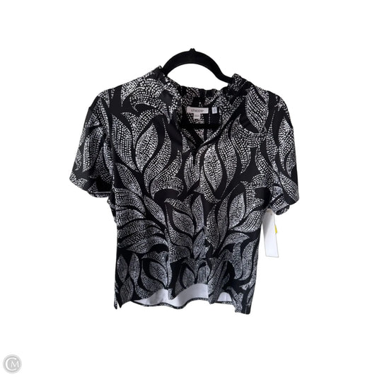 Top Short Sleeve By Chicos In Black & White, Size: L