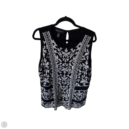 Top Sleeveless By Inc In Black & White, Size: 1x