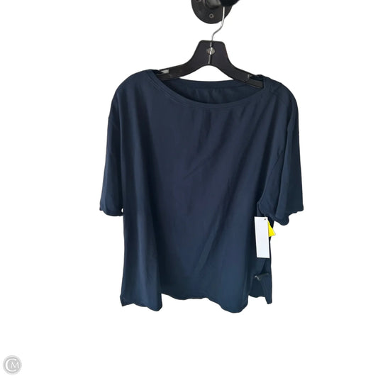 Athletic Top Short Sleeve By Lululemon In Navy, Size: L