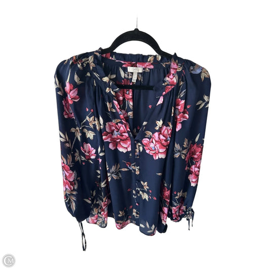 Top 3/4 Sleeve By Joie In Blue & Pink, Size: L