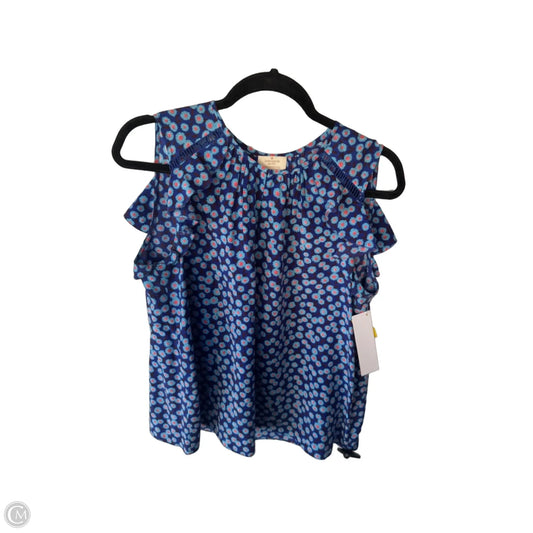 Top Sleeveless Designer By Kate Spade In Blue & Brown, Size: L