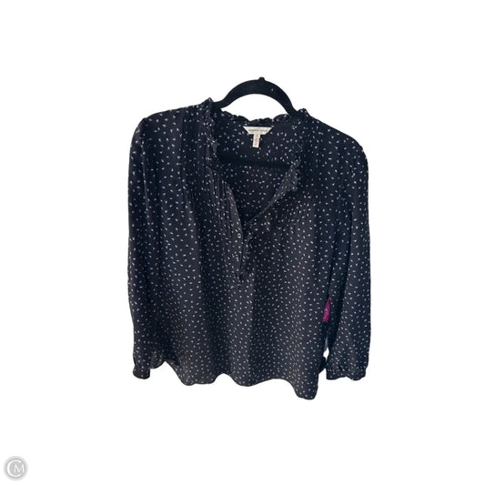 Top Long Sleeve By Rebecca Taylor In Black & Purple, Size: L
